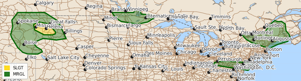 Risk area map for Day 1 Areal Outline