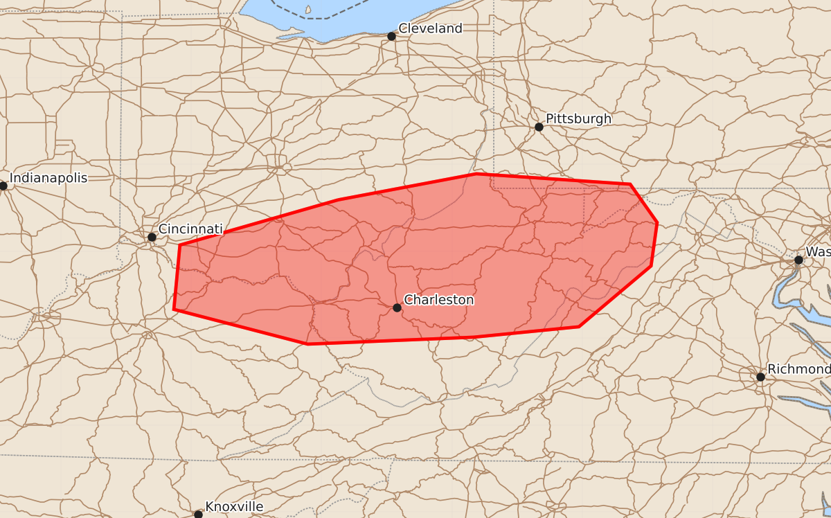 Risk area map for Mesoscale Discussion 1688