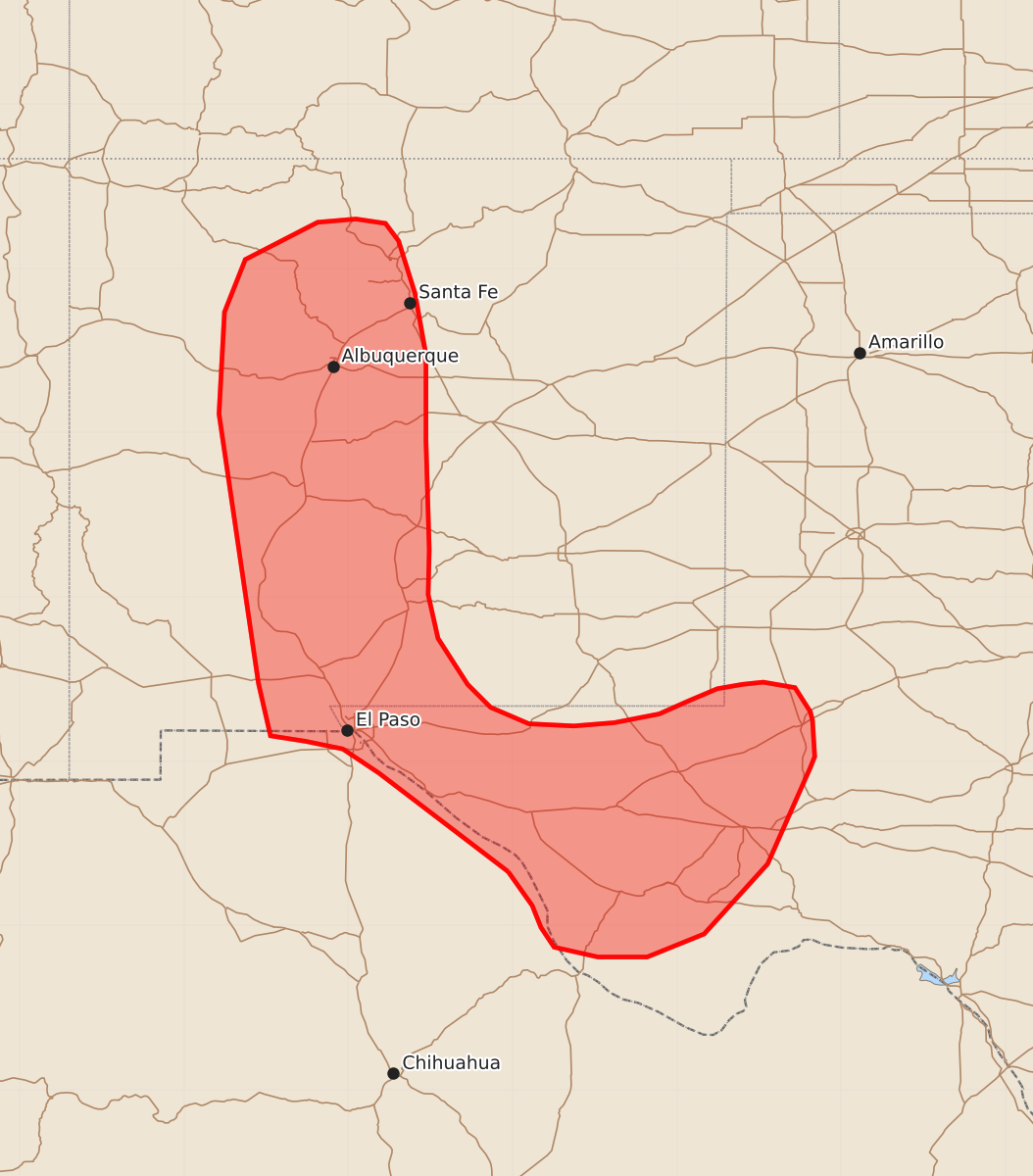 Risk area map for Mesoscale Discussion 1142