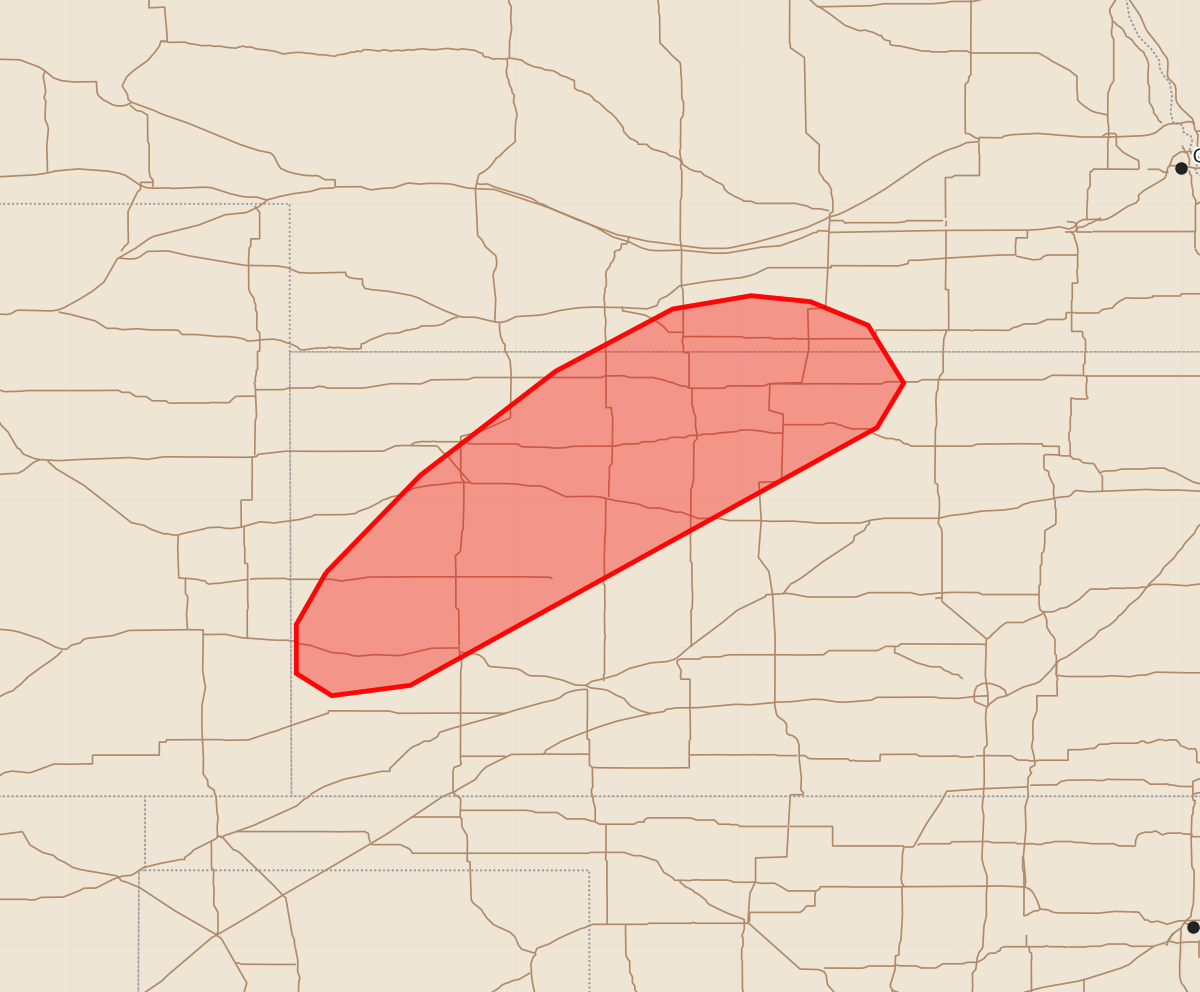 Risk area map for Mesoscale Discussion 2293
