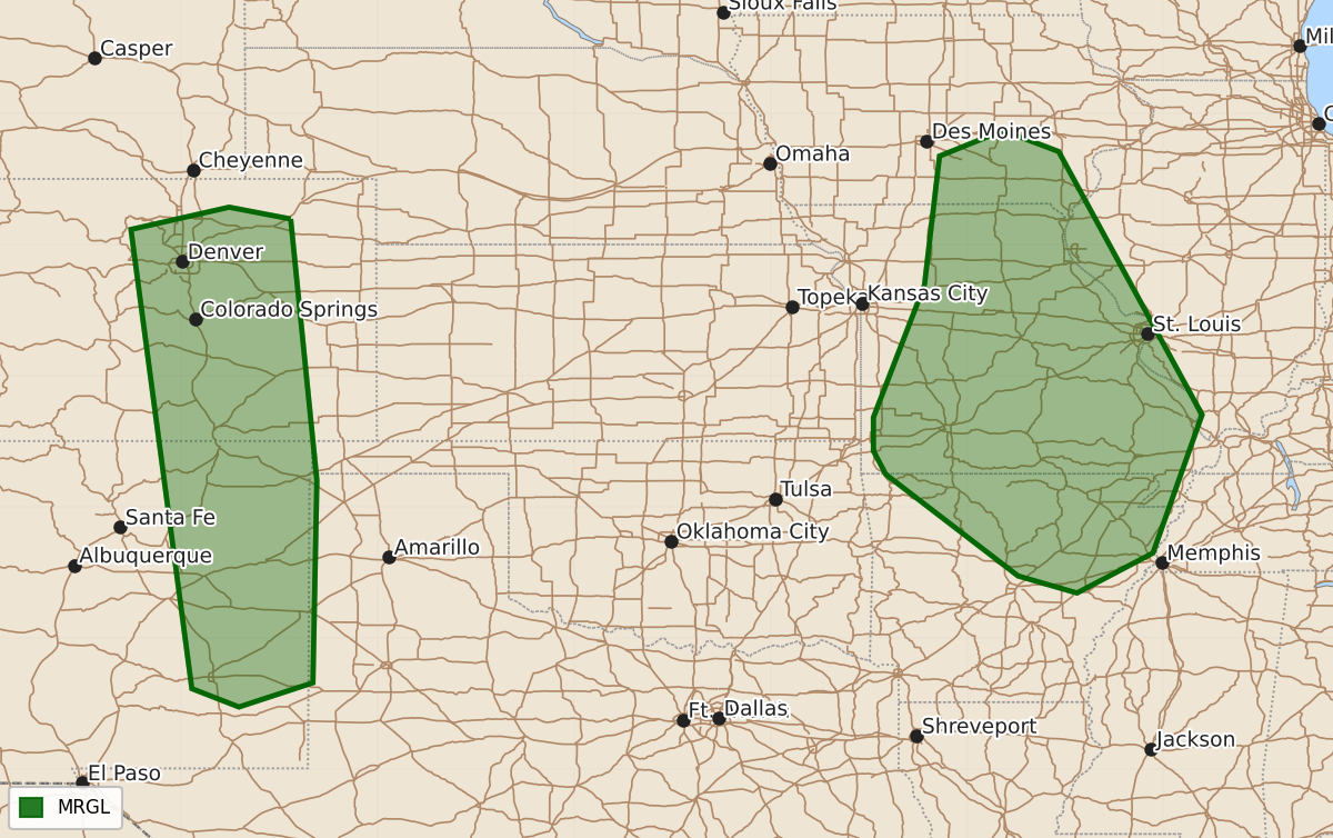 Risk area map for Day 2 Convective Outlook