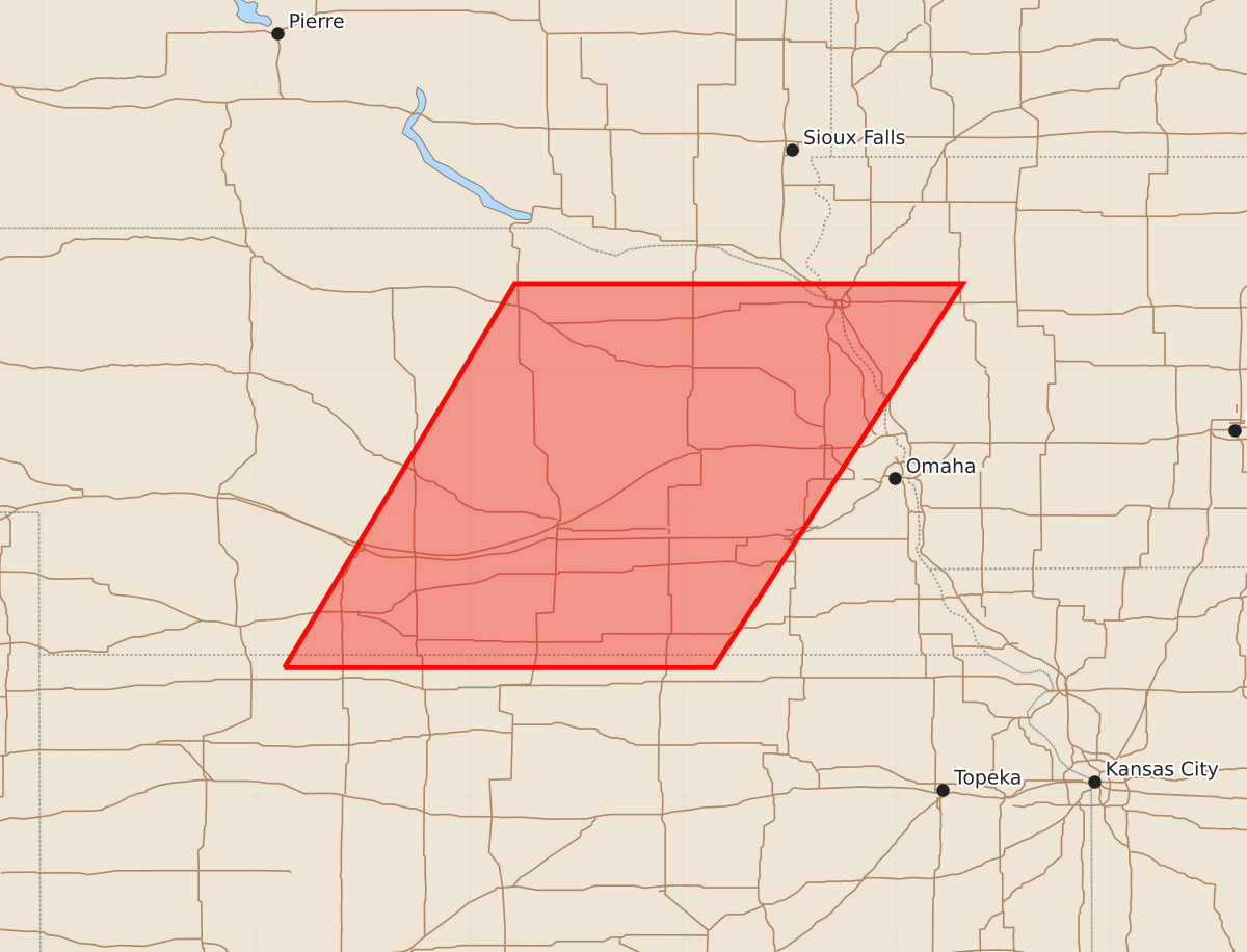 Risk area map for Watch 535 Outline