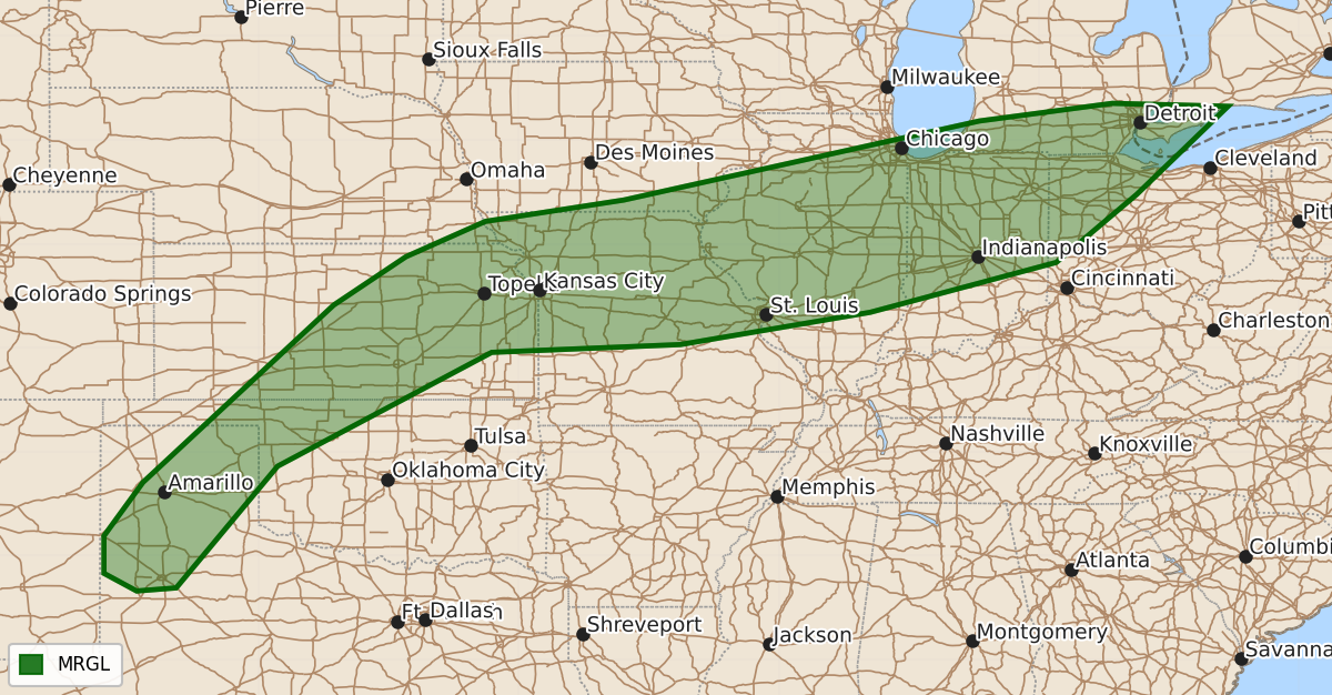Risk area map for Day 1 Convective Outlook