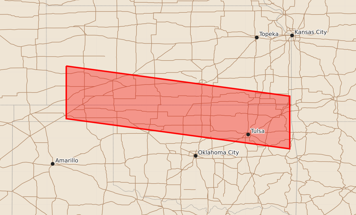Risk area map for Watch 392 Outline