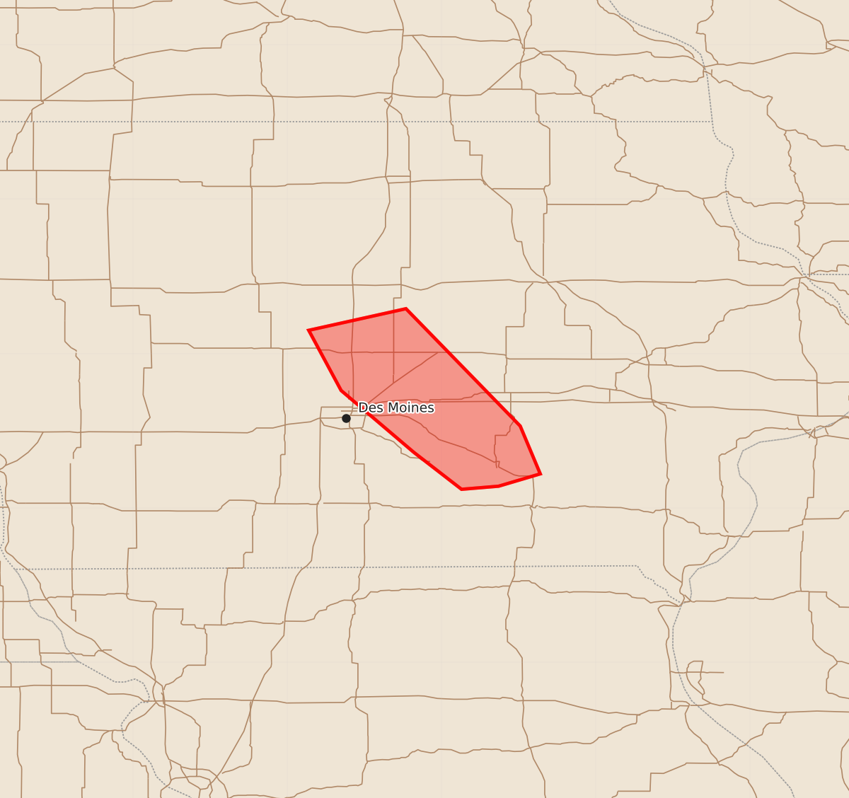 Risk area map for Mesoscale Discussion 1680