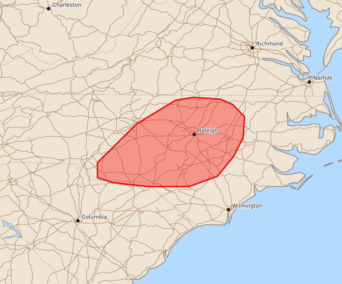 Risk area map for Mesoscale Discussion 1577