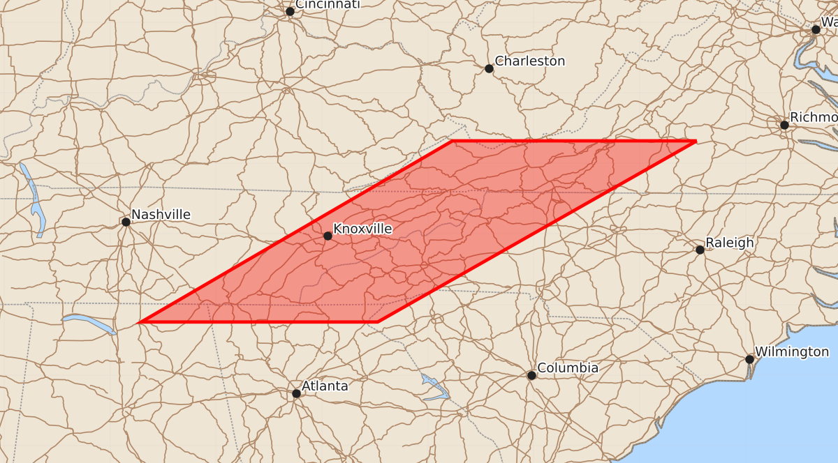 Risk area map for Watch 590 Outline