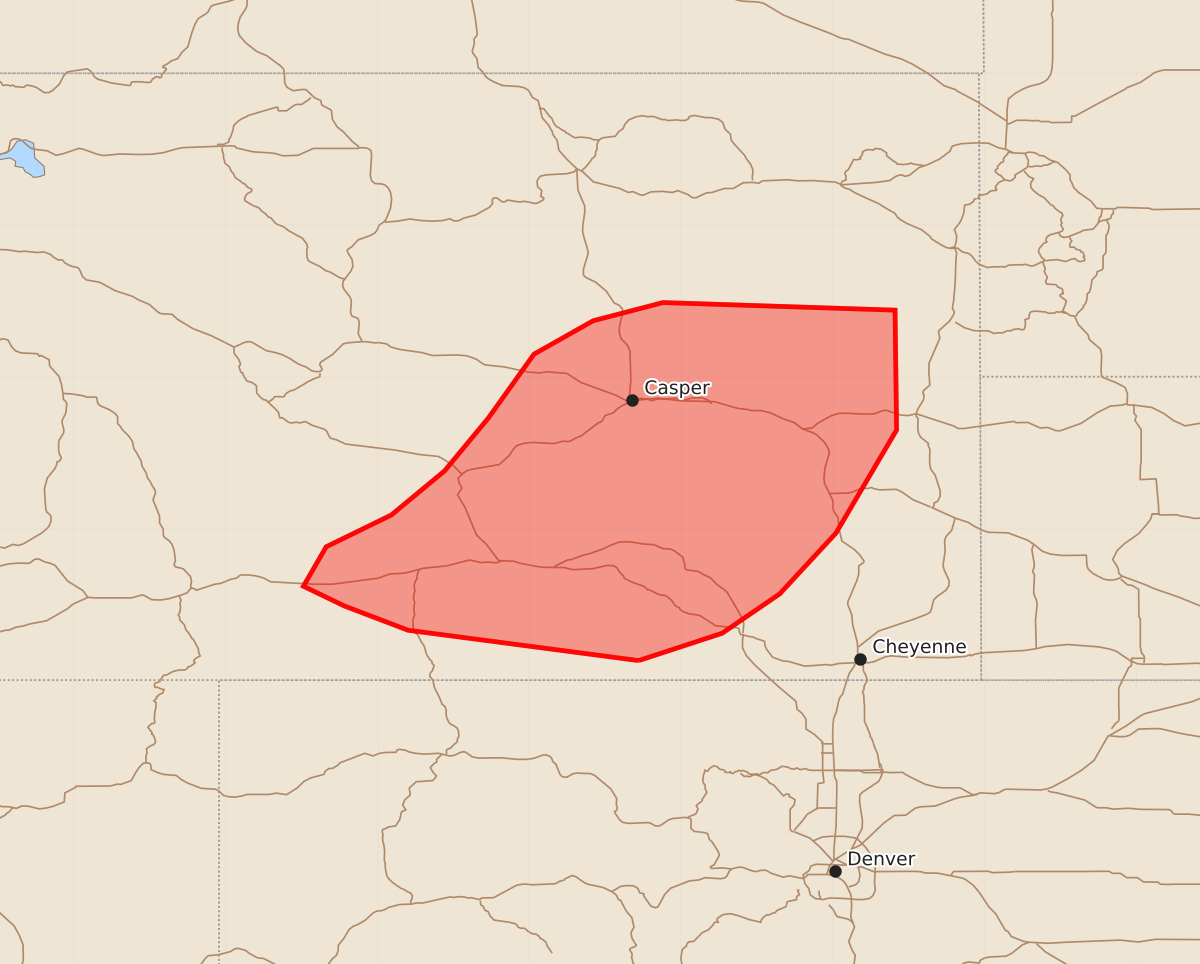 Risk area map for Mesoscale Discussion 1316