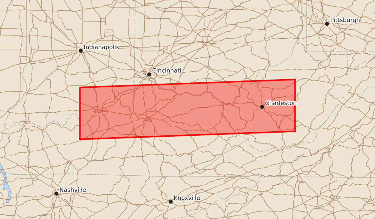 Risk area map for Watch 349 Outline