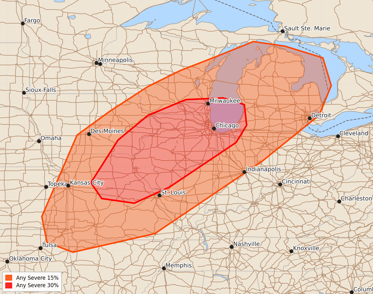 Risk area map for Day 4-8 Areal Outline