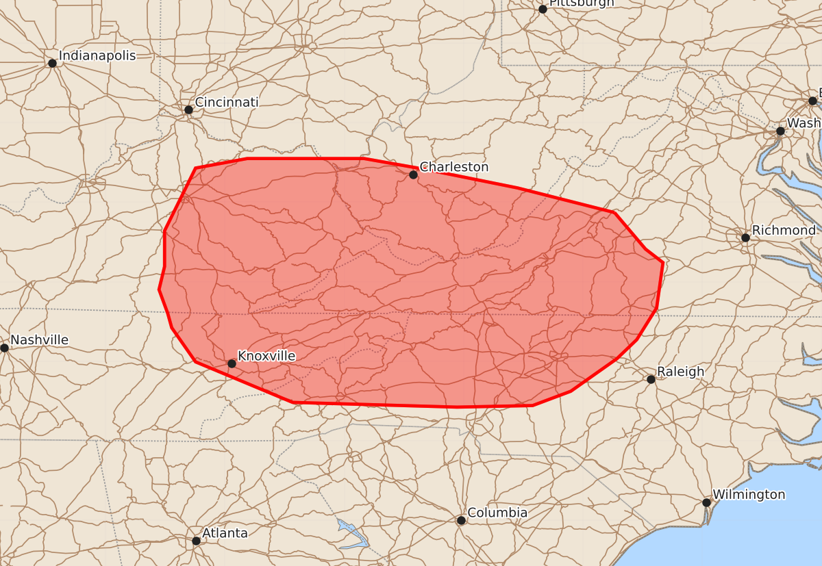 Risk area map for Mesoscale Discussion 1781