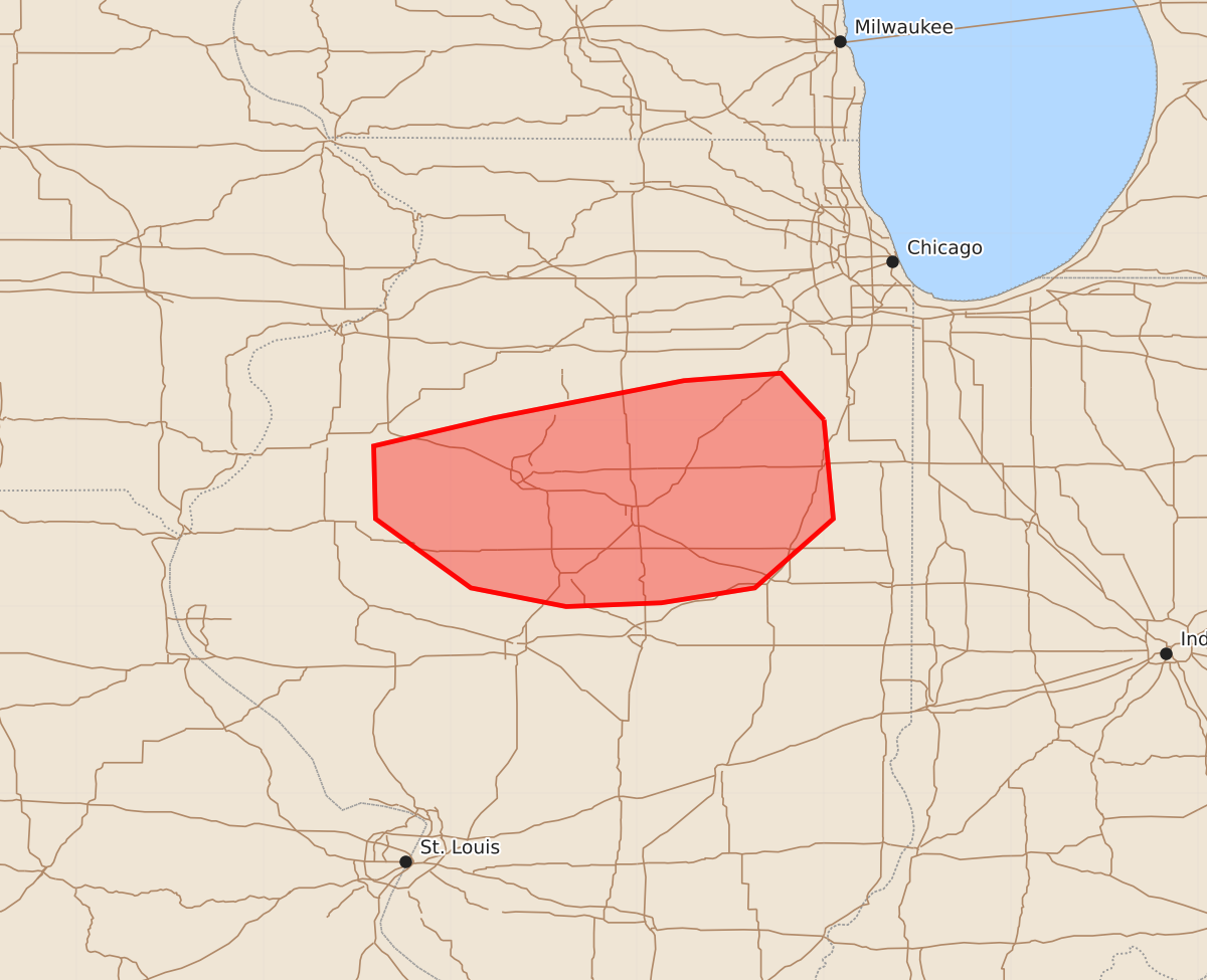 Risk area map for Mesoscale Discussion 1769
