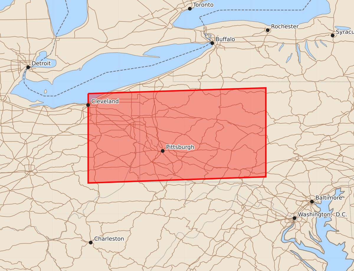 Risk area map for Watch 552 Outline