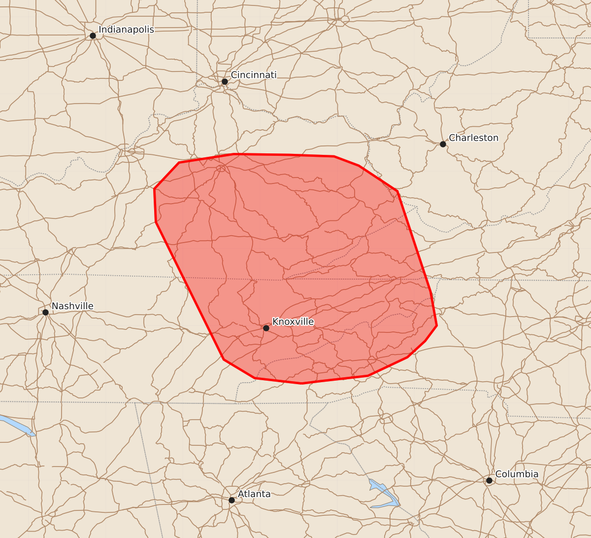 Risk area map for Mesoscale Discussion 1934