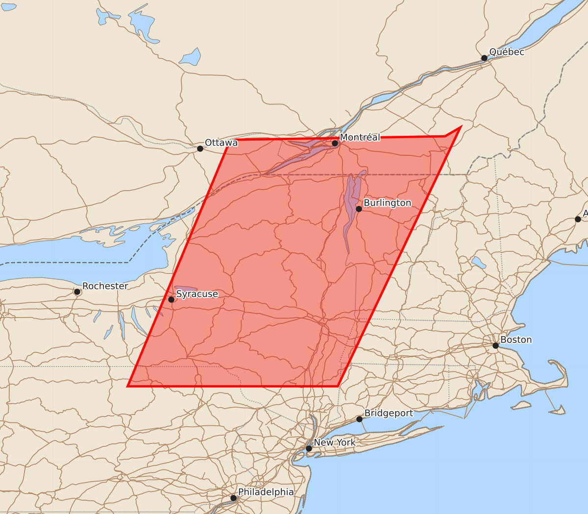 Risk area map for Watch 631 Outline