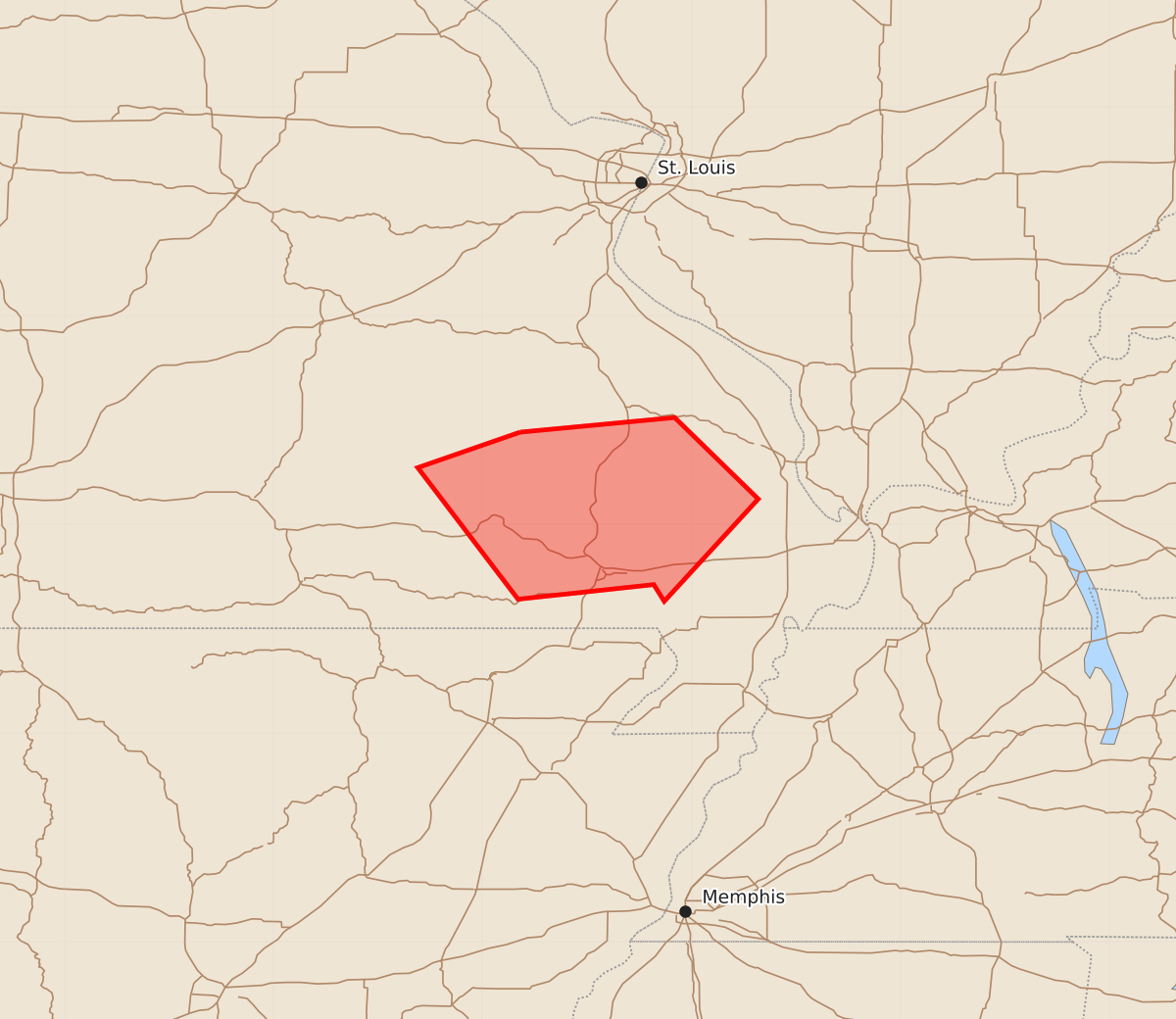 Risk area map for Mesoscale Discussion 1815