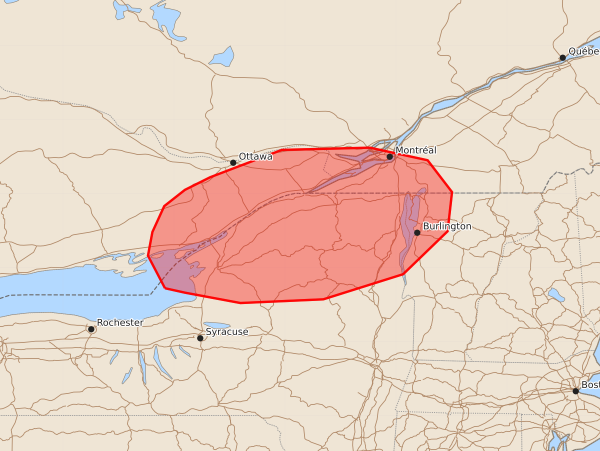Risk area map for Mesoscale Discussion 1443