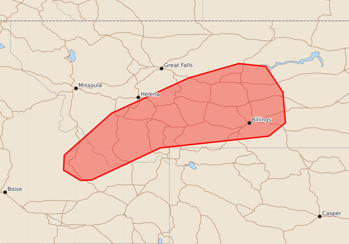 Risk area map for Mesoscale Discussion 1512