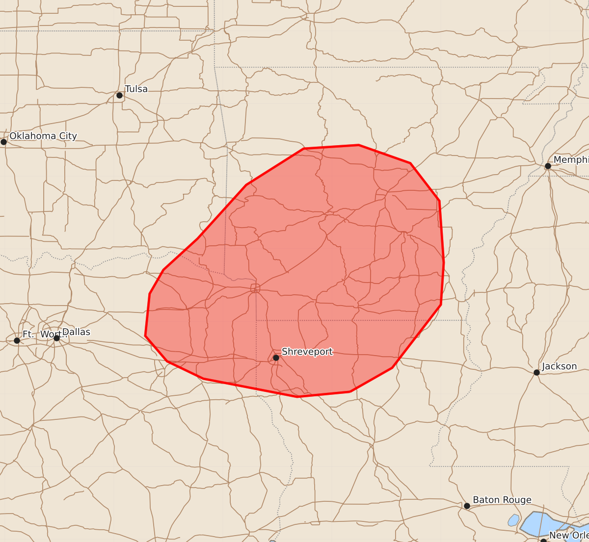 Risk area map for Mesoscale Discussion 1525