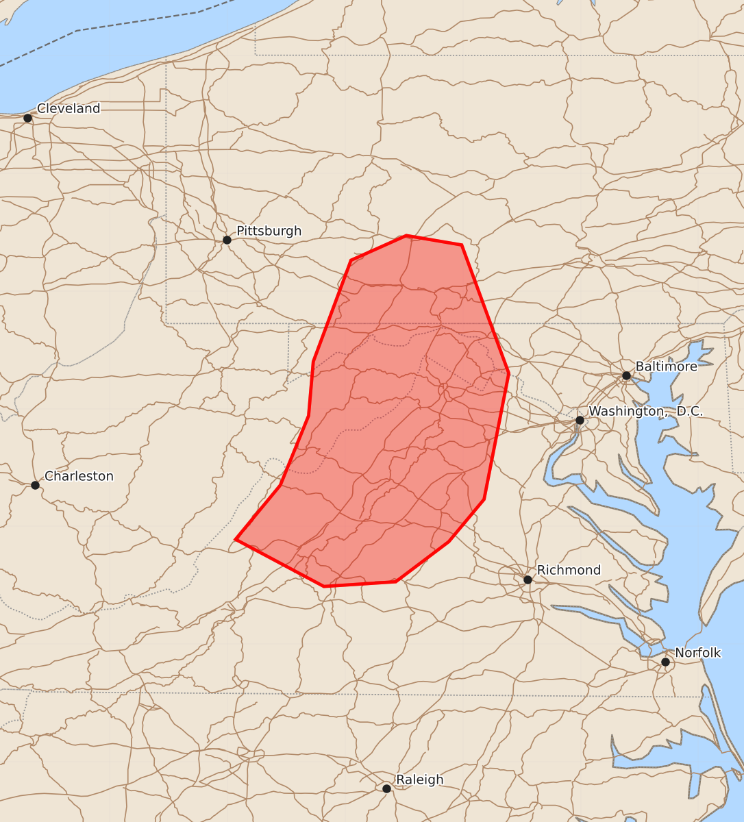 Risk area map for Mesoscale Discussion 2000