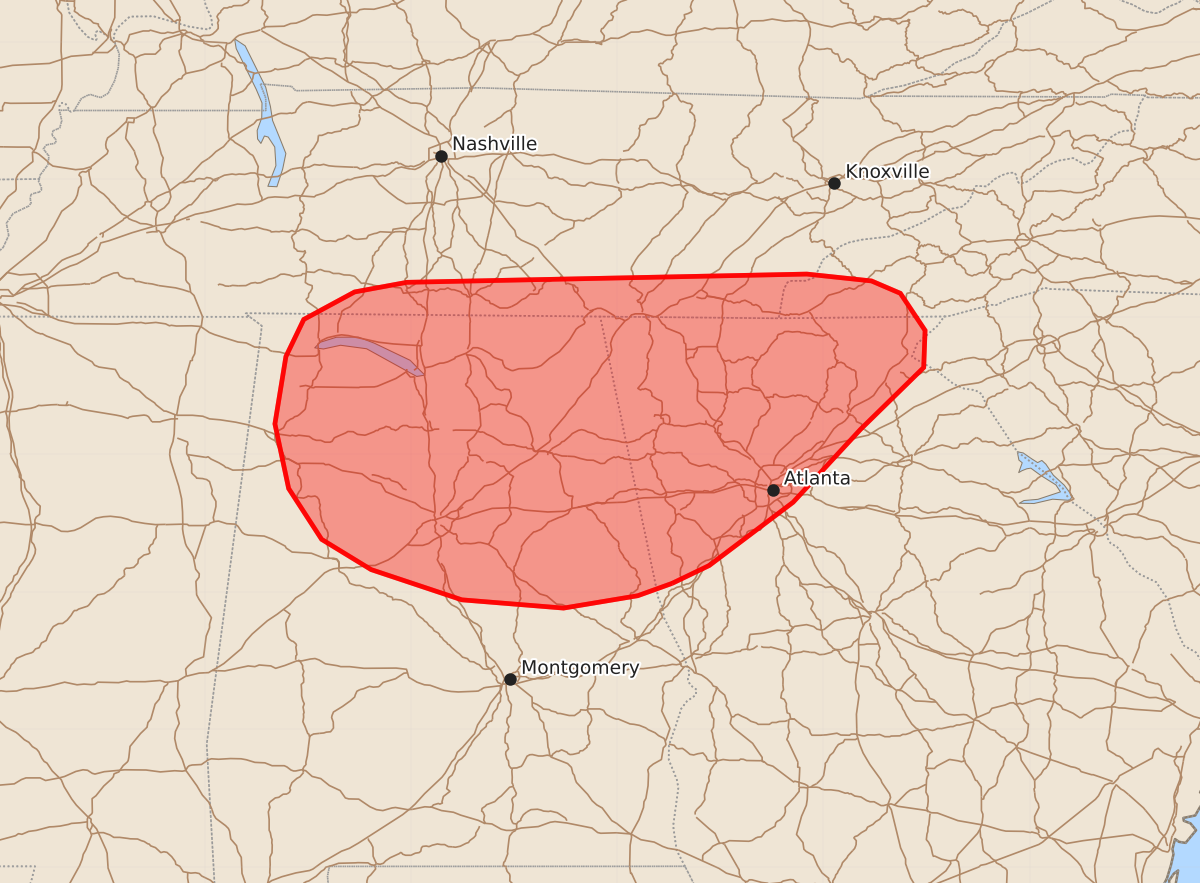 Risk area map for Mesoscale Discussion 1417