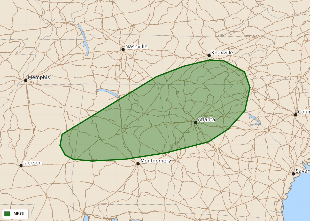 Risk area map for Day 2 Convective Outlook