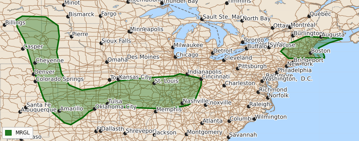 Risk area map for Day 2 Areal Outline