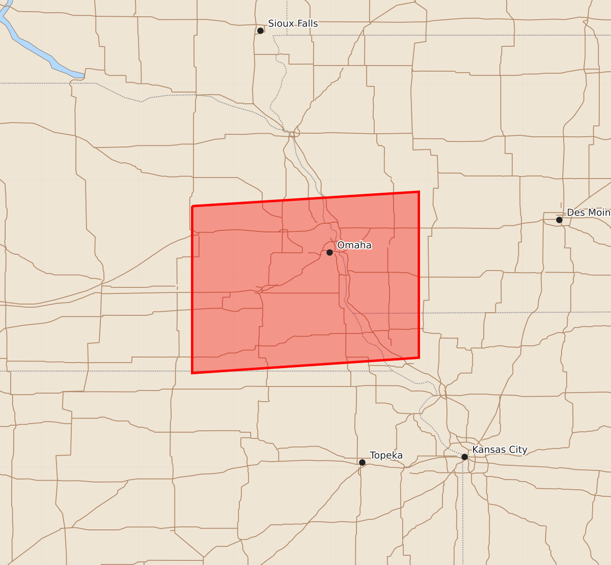 Risk area map for Watch 449 Outline