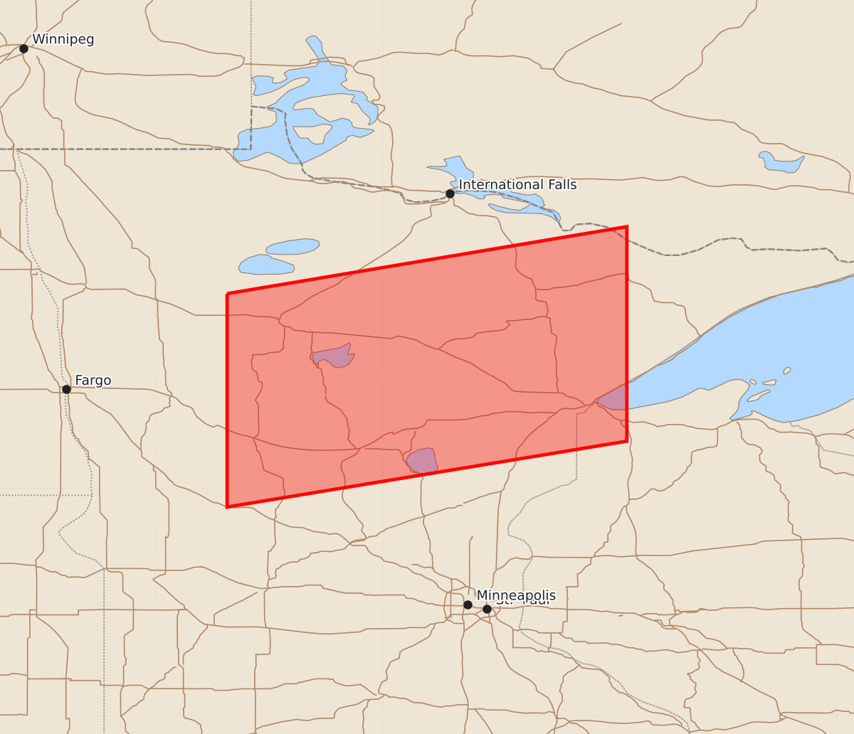 Risk area map for Watch 414 Outline