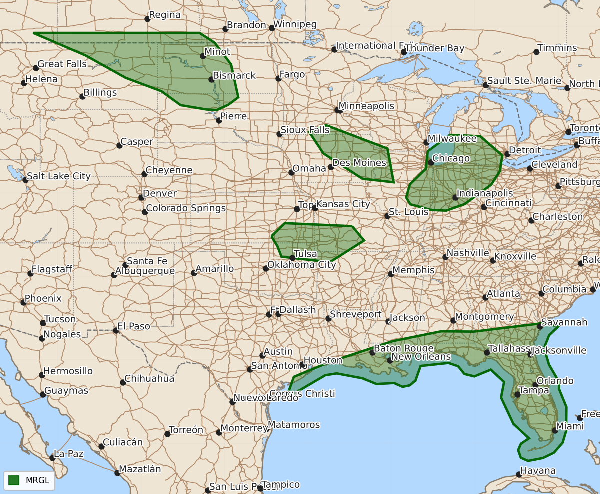 Risk area map for Day 1 Convective Outlook
