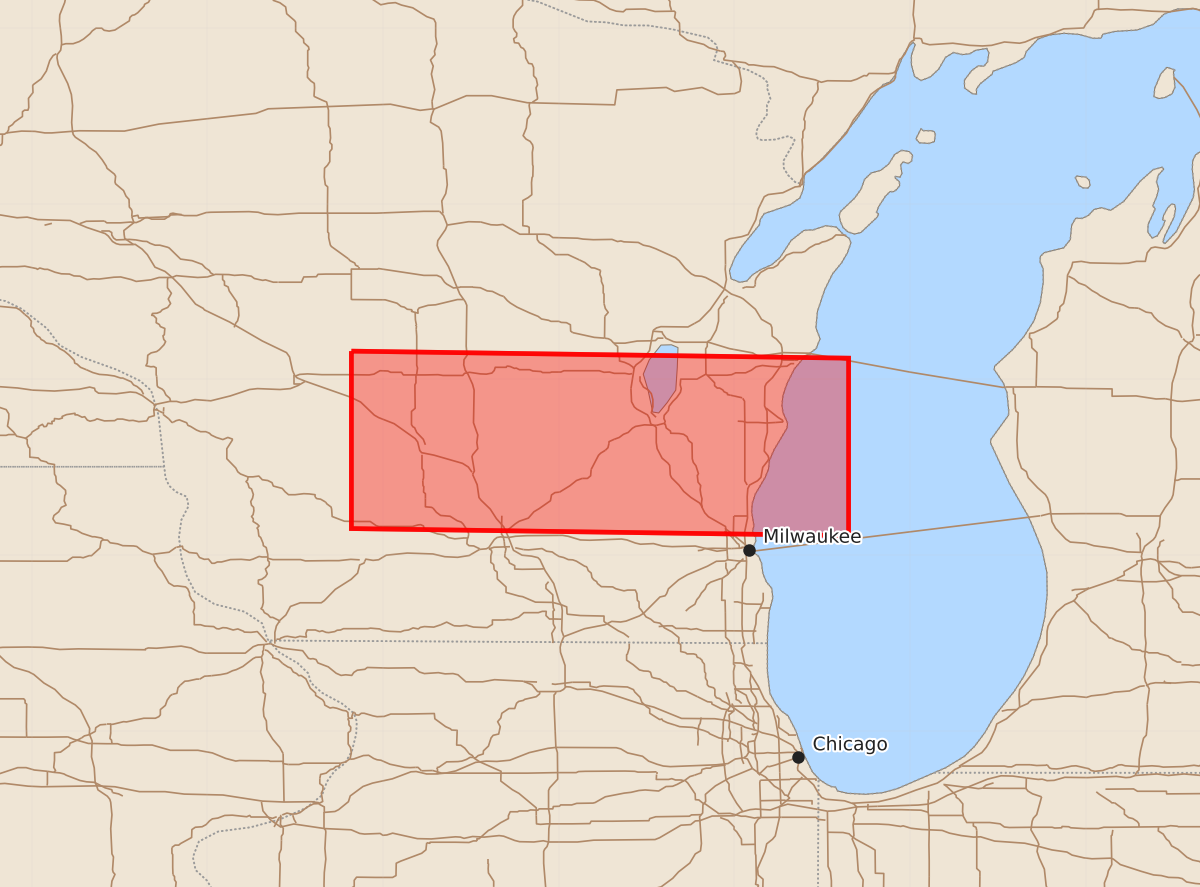 Risk area map for Watch 436 Outline