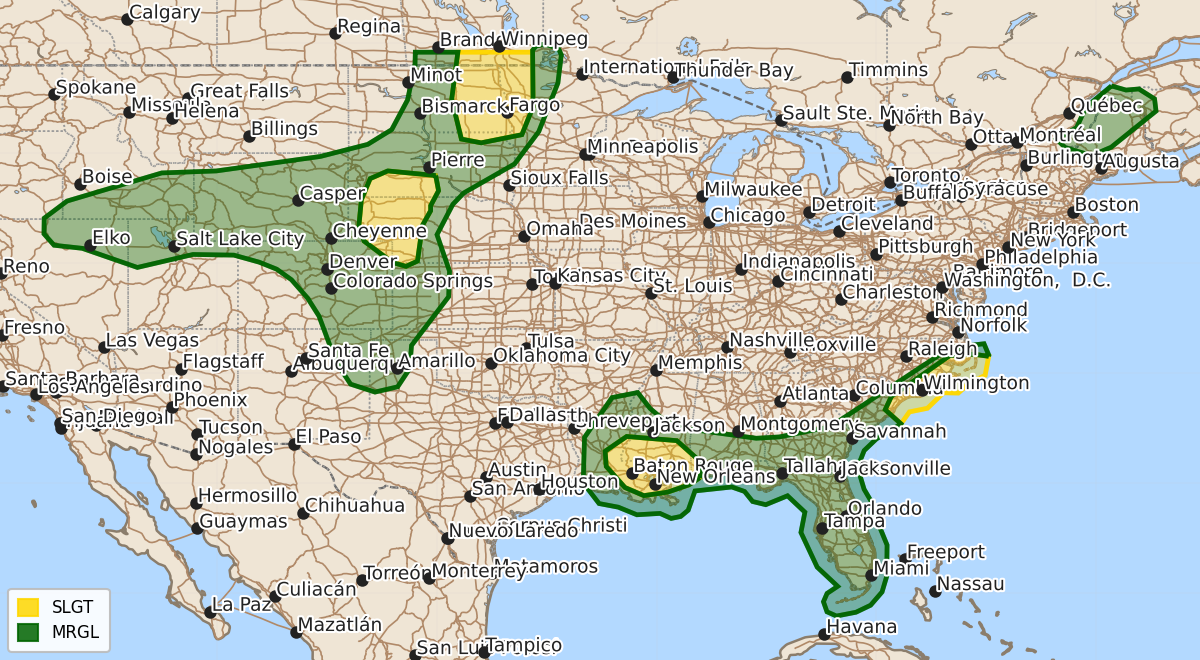 Risk area map for Day 1 Areal Outline