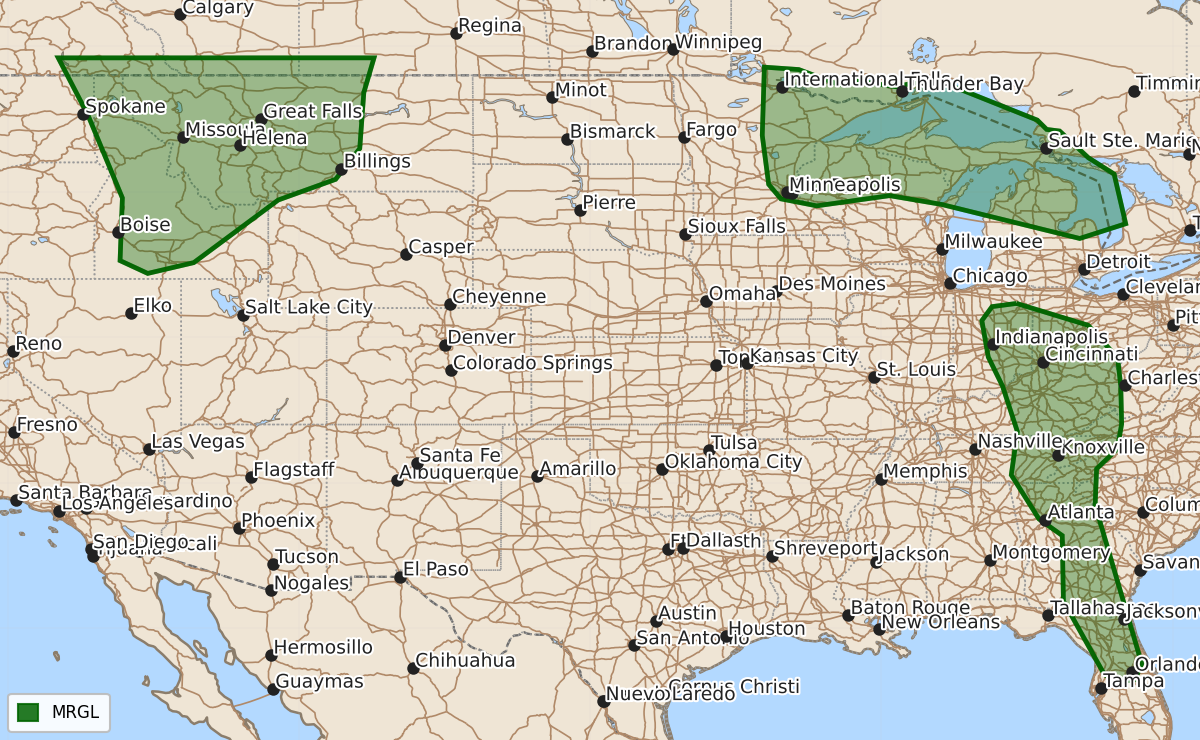 Risk area map for Day 1 Areal Outline
