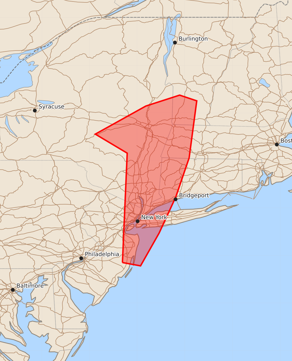 Risk area map for Mesoscale Discussion 1148