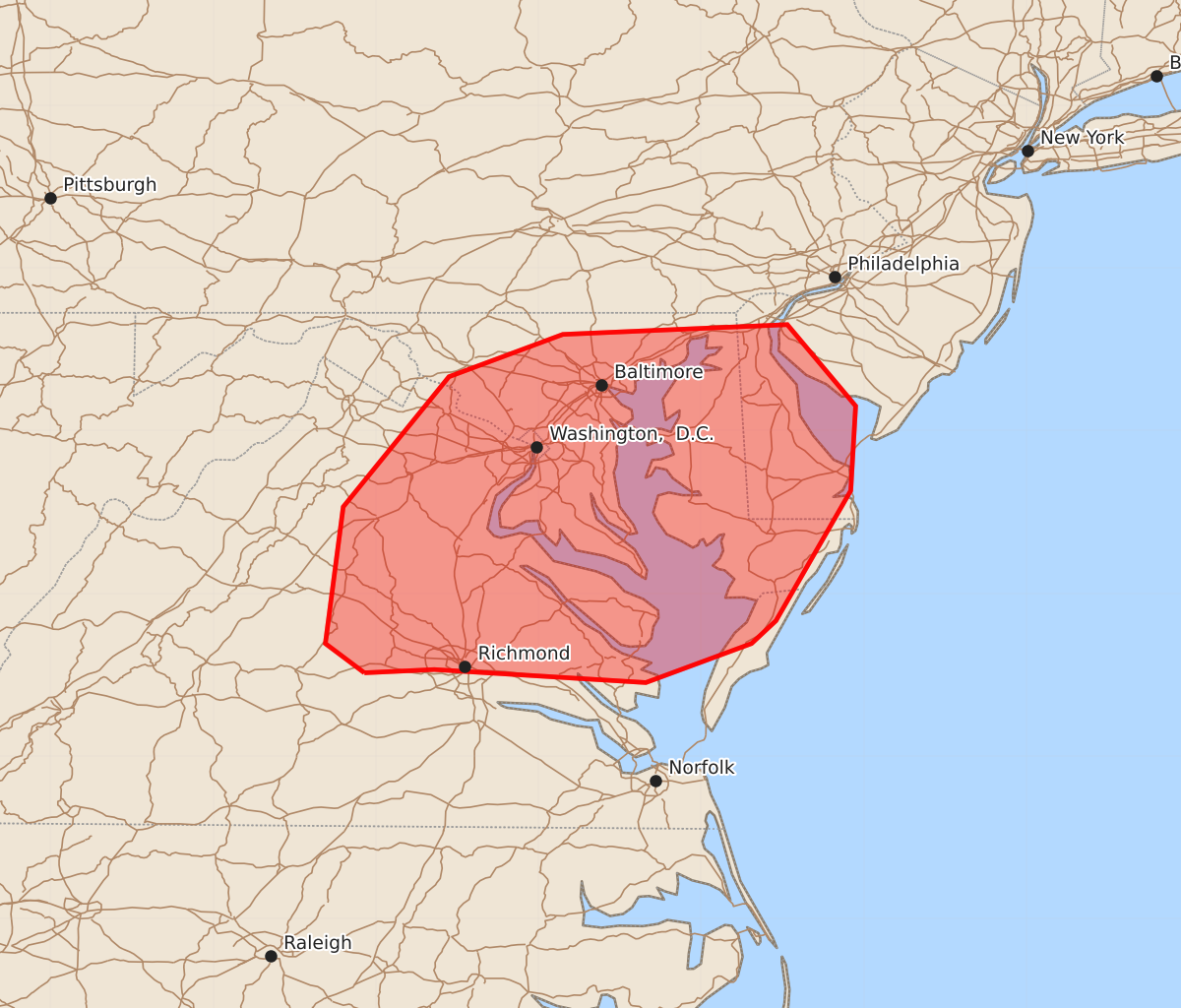 Risk area map for Mesoscale Discussion 1555