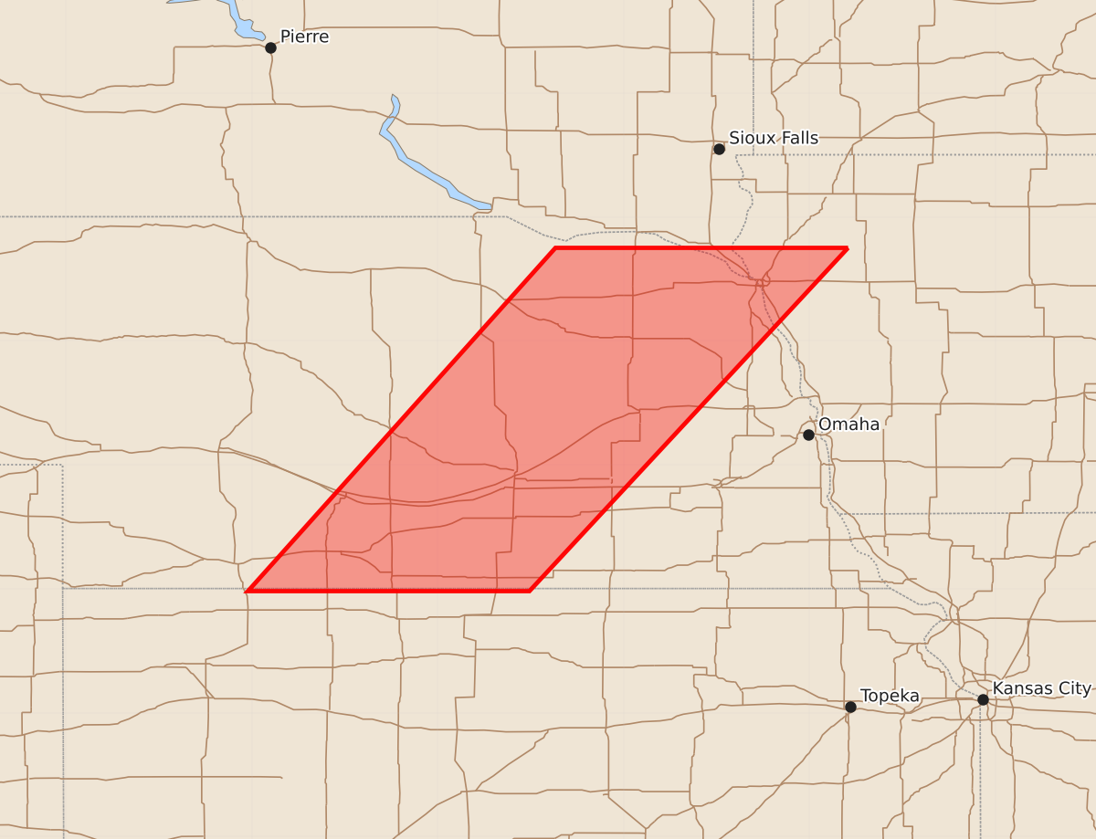 Risk area map for Watch 418 Outline