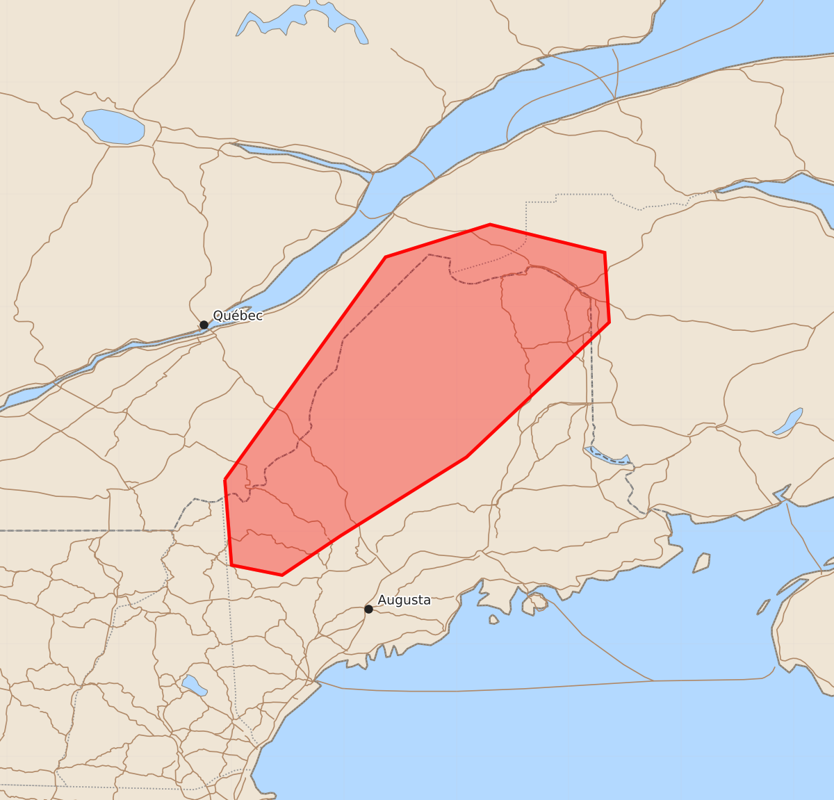 Risk area map for Mesoscale Discussion 2114