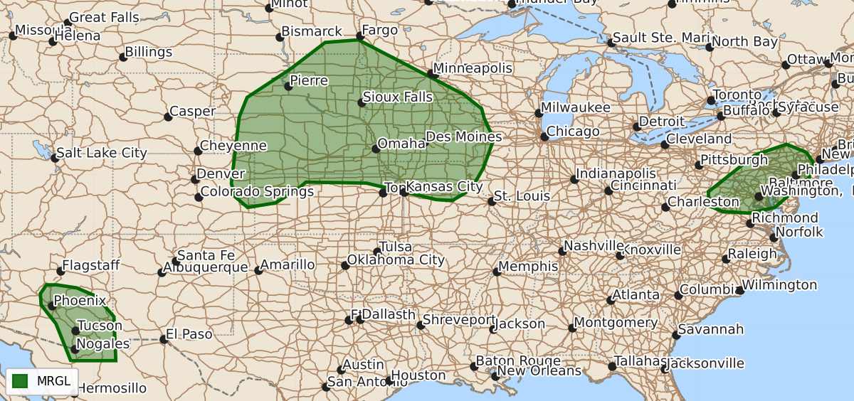 Risk area map for Day 2 Areal Outline