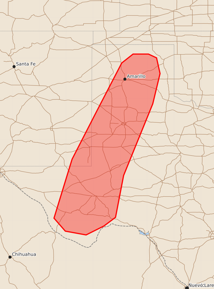 Risk area map for Mesoscale Discussion 1384