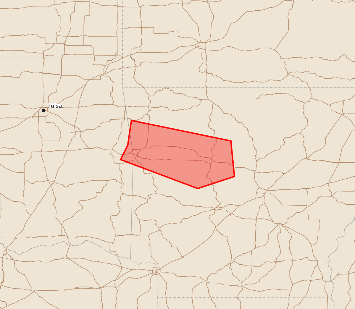 Risk area map for Mesoscale Discussion 2010