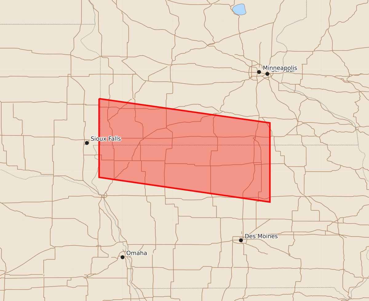 Risk area map for Watch 515 Outline