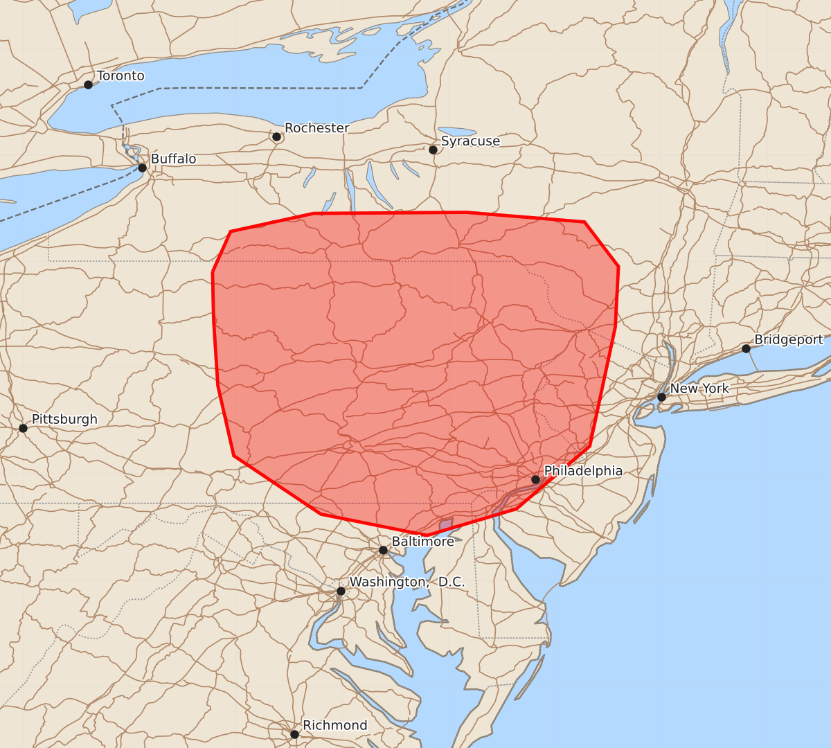 Risk area map for Mesoscale Discussion 1472