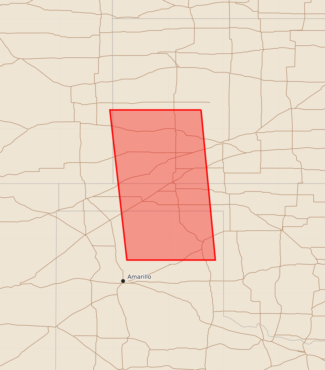 Risk area map for Watch 402 Outline