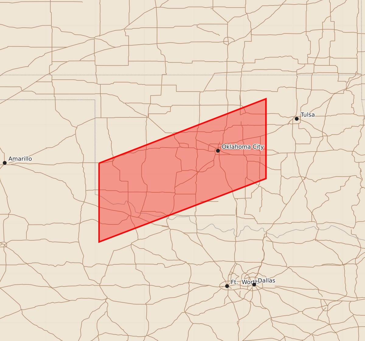 Risk area map for Watch 316 Outline