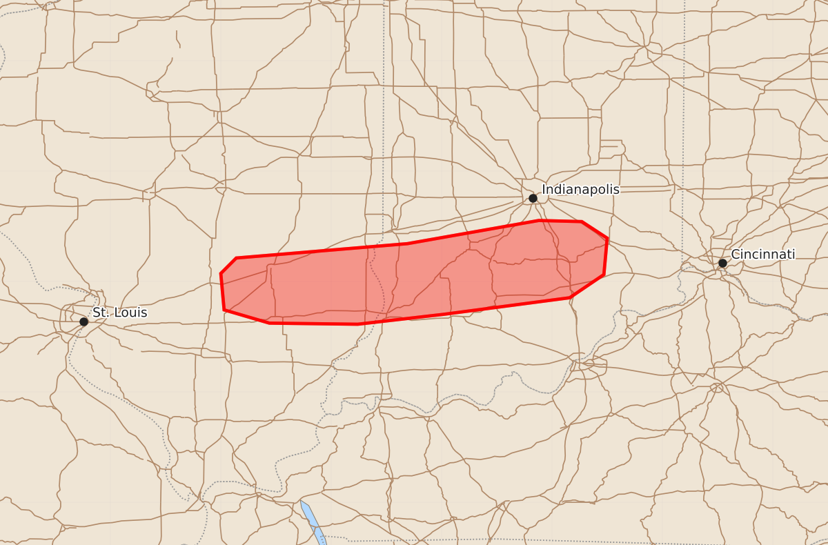 Risk area map for Mesoscale Discussion 1174