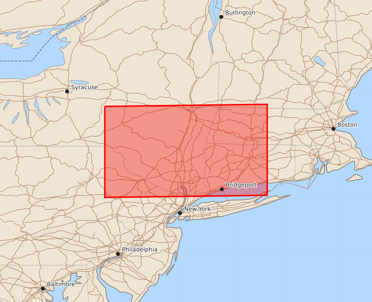 Risk area map for Watch 544 Outline