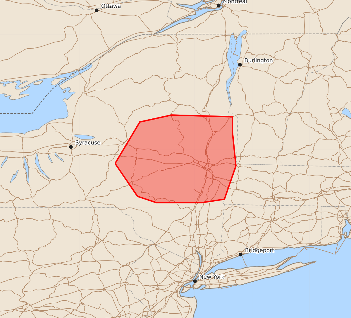 Risk area map for Mesoscale Discussion 2151