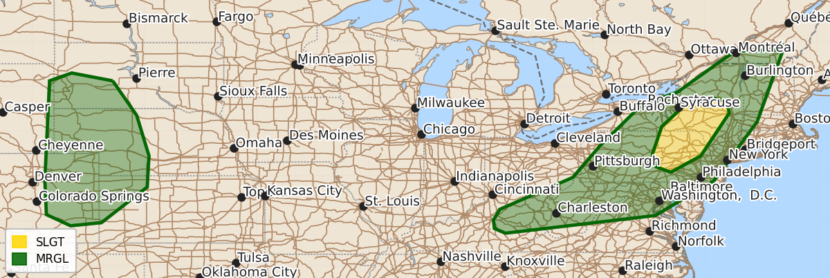 Risk area map for Day 3 Areal Outline
