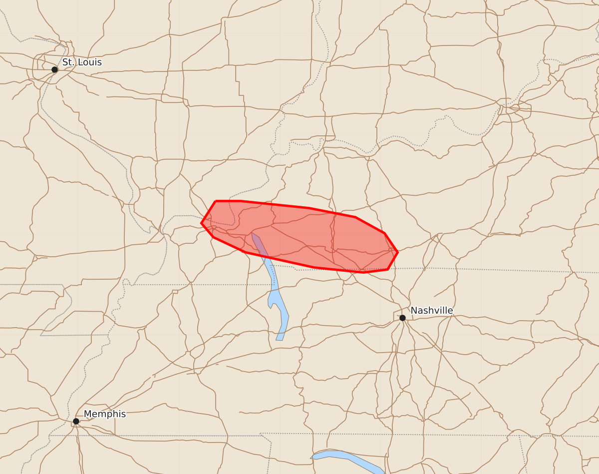 Risk area map for Mesoscale Discussion 1357
