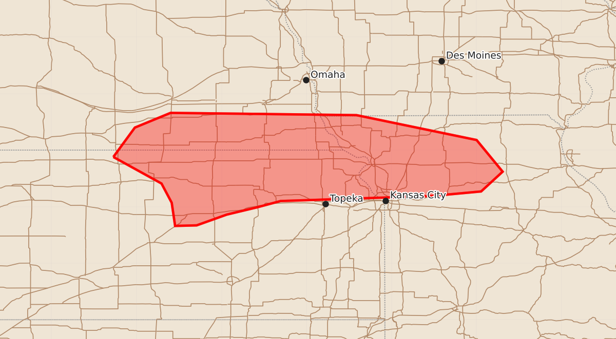 Risk area map for Mesoscale Discussion 1994